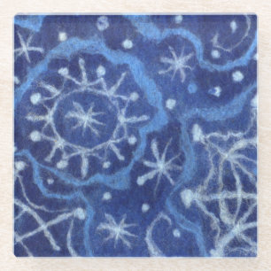 Snowfall Snowflakes Snow Flakes Flurry New Year Glass Coaster