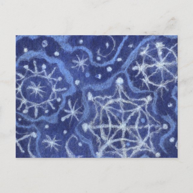 Snowfall Snowflakes Snow Flakes Flurry New Year Holiday Postcard (Front)