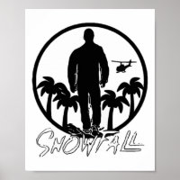 Snowfall Sunset Chopper Black White Sticker