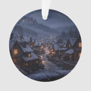 Snowfall Village Castle Ornament