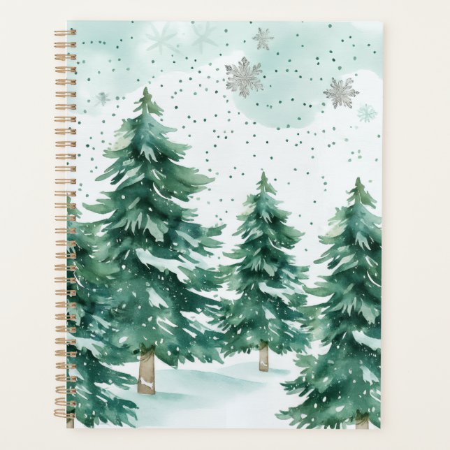 Snowfall Whispers – Winter Forest Notebook (Devant)