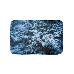 Snowfall Winter Christmas Tree Bath Mat