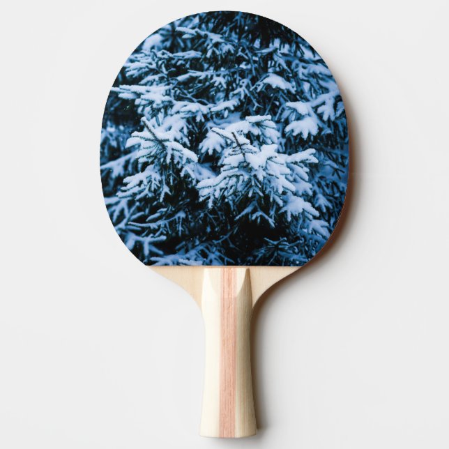Snowfall Winter Christmas Tree Ping Pong Paddle (Back)