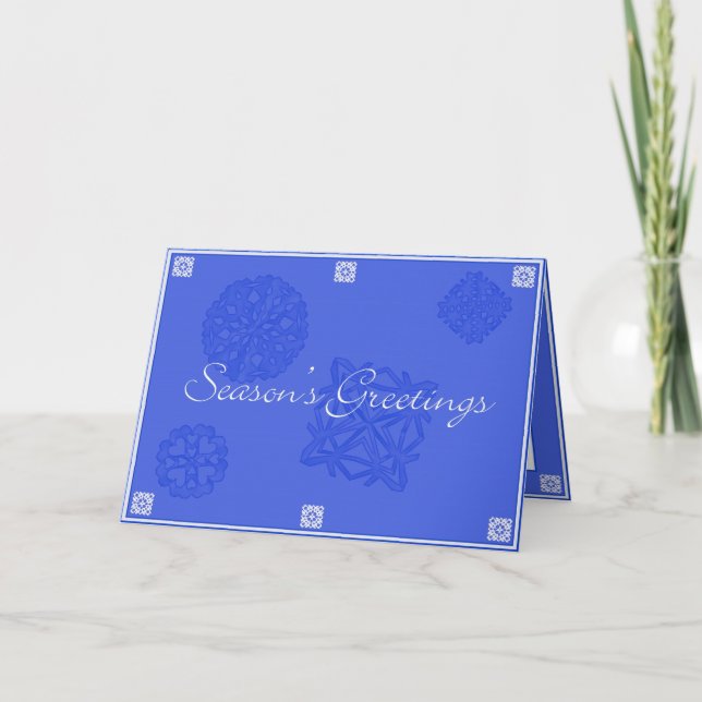 Snowflake 10 Season's Greetings Card (Front)