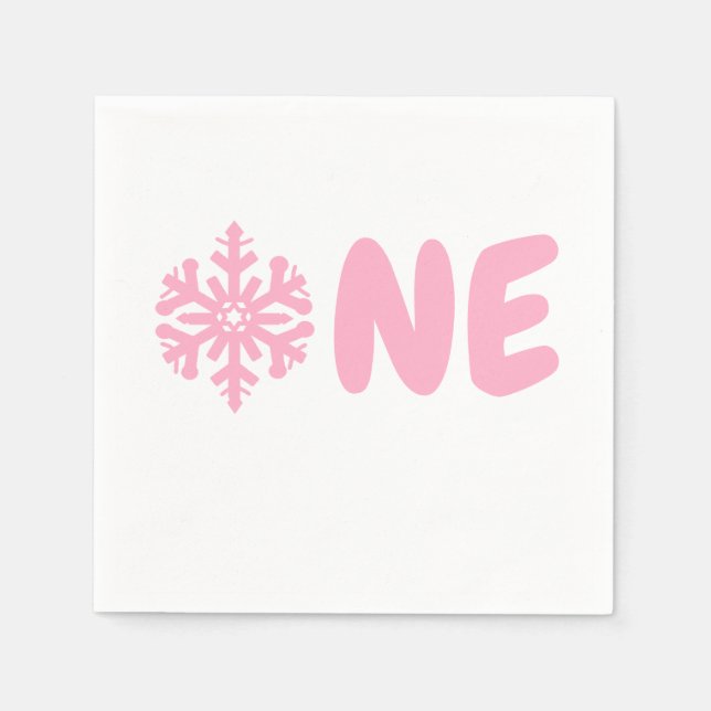 Snowflake 1st Birthday Napkin (Front)
