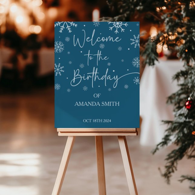 Snowflake 1st Birthday Winter Welcome Poster (Creator Uploaded)
