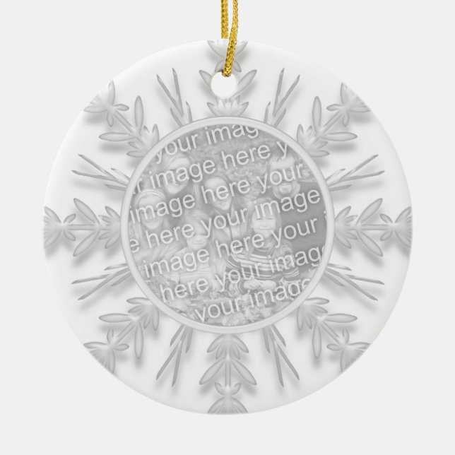 Snowflake 1st Christmas Together Photo Ornament (Front)