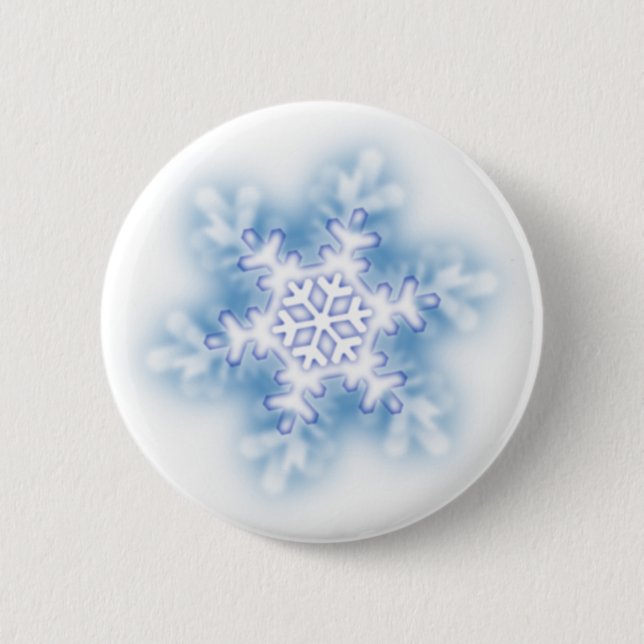 Snowflake 2 Inch Round Button (Front)