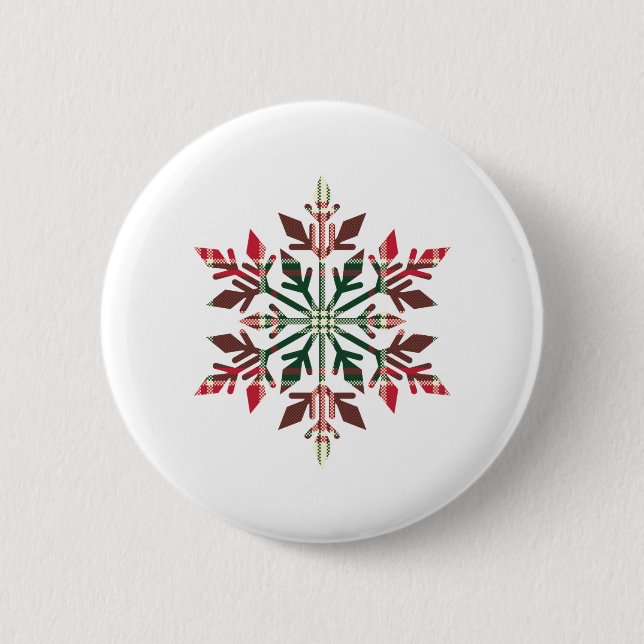 snowflake 2 inch round button (Front)