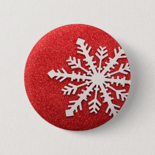 Snowflake 2 Inch Round Button