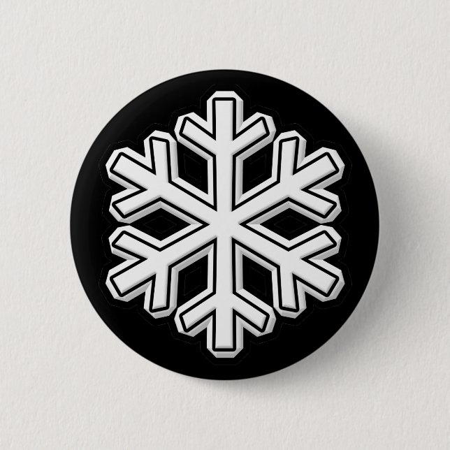Snowflake 2 Inch Round Button (Front)