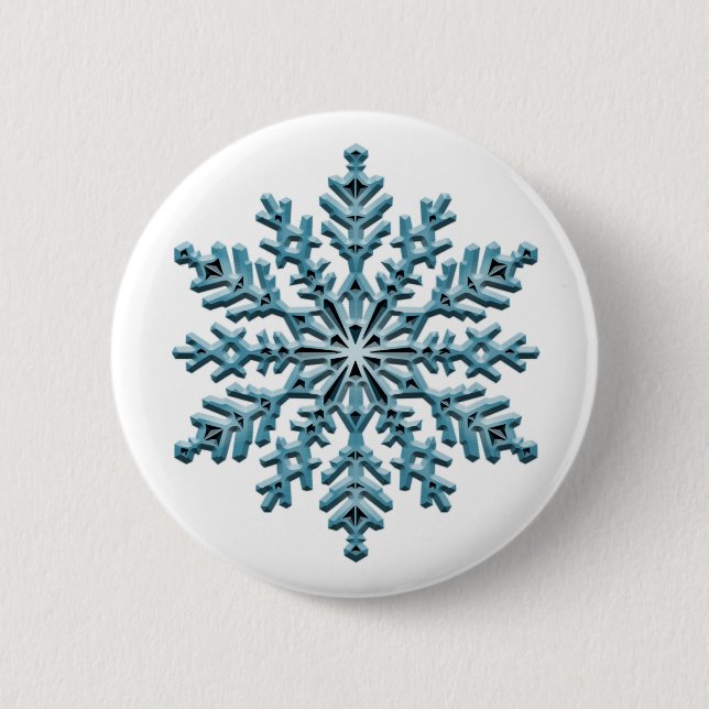 Snowflake 2 Inch Round Button (Front)