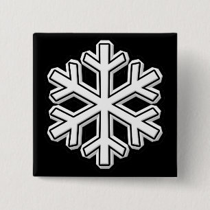 Snowflake 2 Inch Square Button