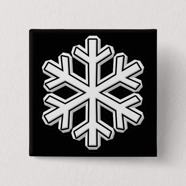 Snowflake 2 Inch Square Button (Front)