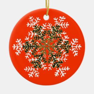 Snowflake 2 White Transp The MUSEUM Zazzle Gift... Ceramic Ornament