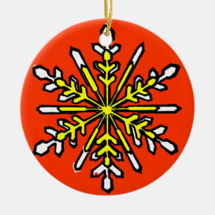 Snowflake 3 White Transp The MUSEUM Zazzle Gift... Ceramic Ornament