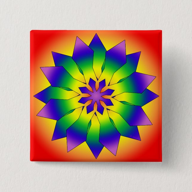Snowflake 4444 2 inch square button (Front)