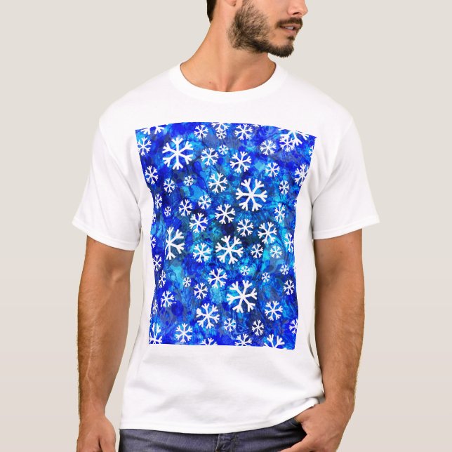 Snowflake Abstract: Vintage Seamless Pattern. T-Shirt (Front)