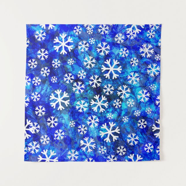 Snowflake Abstract: Vintage Seamless Pattern. Tapestry (Front)