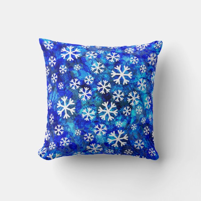 Snowflake Abstract: Vintage Seamless Pattern. Throw Pillow (Front)