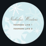 Snowflake Address Label<br><div class="desc">A cool crisp blue and white address label makes a gorgeous finishing touch to your letters and holiday cards. Personalize with your name and address</div>