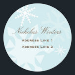 Snowflake Address Label<br><div class="desc">A cool crisp blue and white address label makes a gorgeous finishing touch to your letters and holiday cards. Personalize with your name and address</div>