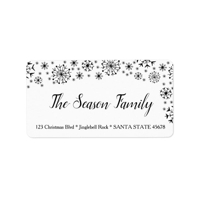 Snowflake address Label (Front)