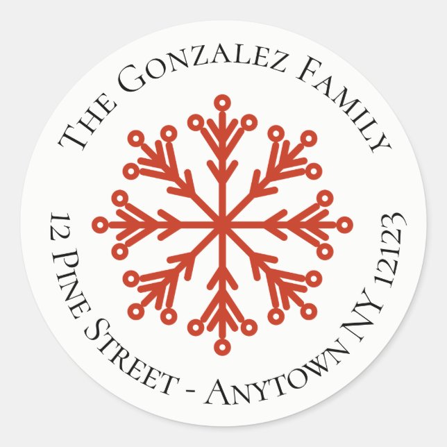 Snowflake Address Sticker (Front)