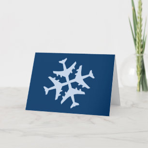 Snowflake Airplane Holiday Card