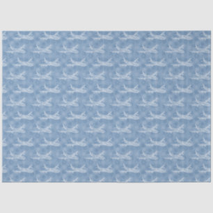 Snowflake Airplane on blue -  Tissue Paper