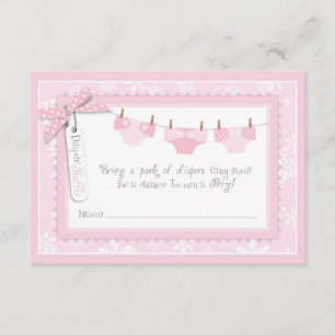 Snowflake and Baby Carriage Diaper Raffle Ticket Invitation