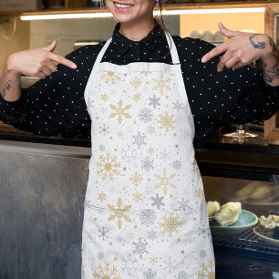 Snowflake And Circle Seamless Pattern  Apron