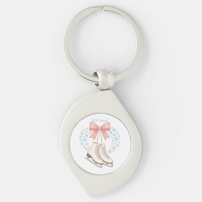 Snowflake and Ice Skates Keychain (Front)