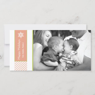 Snowflake and Stripes    Holiday Photo Cards
