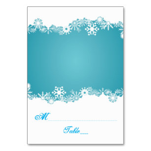 Snowflake aqua blanc mariage escorte carte place