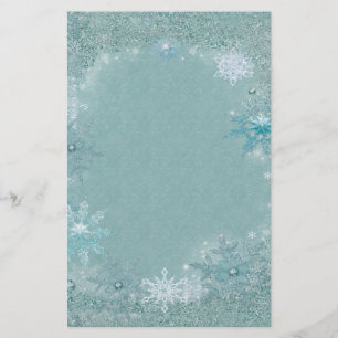 Snowflake Aqua Frost Stationery