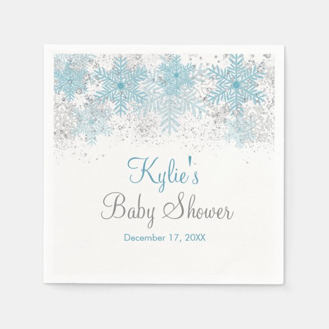 Snowflake Baby It's Cold Outside Napkins (Front)