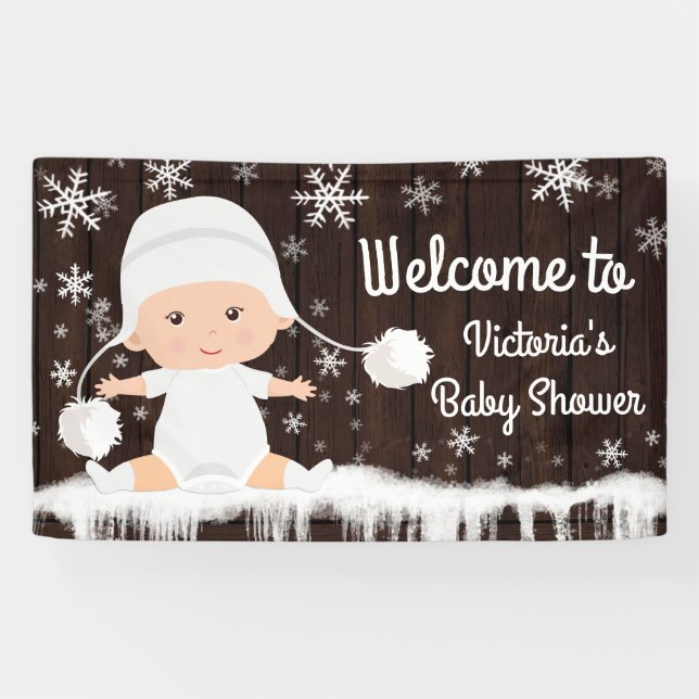 Snowflake Baby Shower Banner (Horizontal)