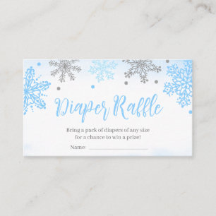 Snowflake Baby Shower Diaper Raffle Sign Business Card