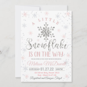 Snowflake Baby Shower Invitation Theme A little 