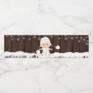 Snowflake Baby Shower Water Bottle Labels