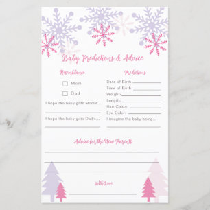 Snowflake Baby Shower Winter Predictions Advice