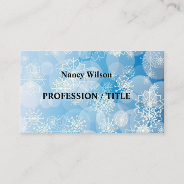 Snowflake background business card (Front)
