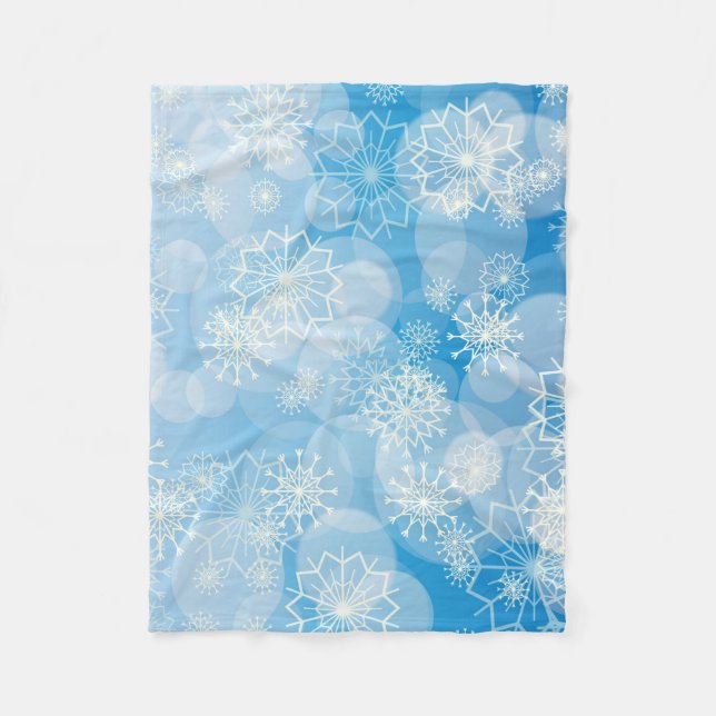 Snowflake background fleece blanket (Front)