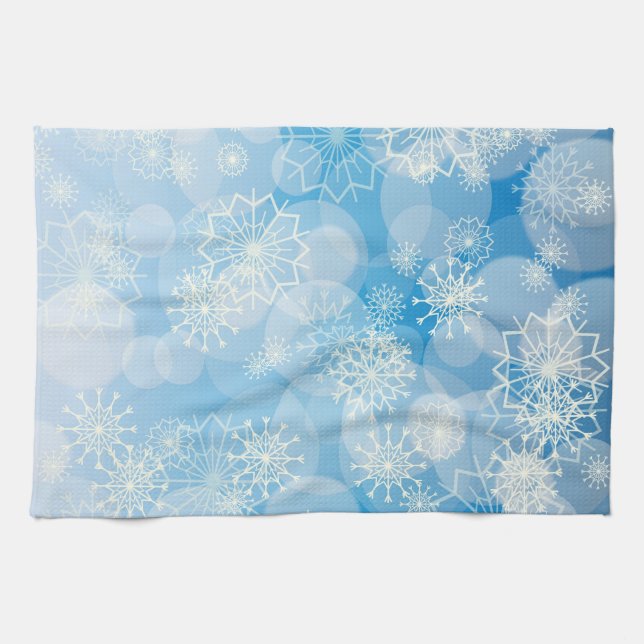 Snowflake background kitchen towel (Horizontal)