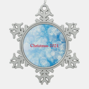 Snowflake background metal ornament