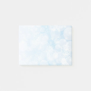 Snowflake background post-it notes