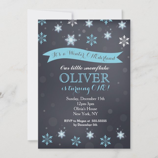 Snowflake Birthday Invitations (Front)