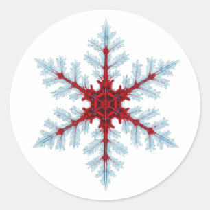 Snowflake - Blood Red Classic Round Sticker