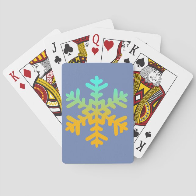 Snowflake Blue Classic Playing Cards (Back)